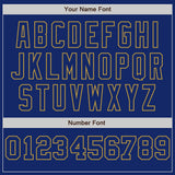 Custom Royal White-Old Gold Pinstripe Authentic Split Fashion Baseball Jersey