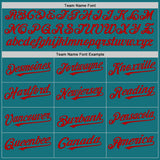 Custom Teal White-Red Pinstripe Authentic Split Fashion Baseball Jersey