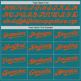Custom Teal White-Orange Pinstripe Authentic Split Fashion Baseball Jersey