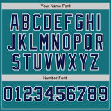 Custom Teal White-Navy Pinstripe Authentic Split Fashion Baseball Jersey