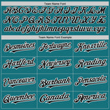 Custom Teal White-Black Pinstripe Authentic Split Fashion Baseball Jersey