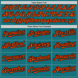 Custom Teal Orange-Black Pinstripe Authentic Split Fashion Baseball Jersey