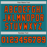 Custom Teal Orange-Black Pinstripe Authentic Split Fashion Baseball Jersey