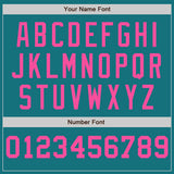 Custom Teal White-Pink Pinstripe Authentic Split Fashion Baseball Jersey
