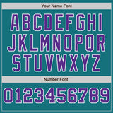 Custom Teal White-Purple Pinstripe Authentic Split Fashion Baseball Jersey