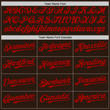 Custom Brown White-Red Pinstripe Authentic Split Fashion Baseball Jersey