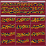 Custom Crimson Gold-Navy Pinstripe Authentic Split Fashion Baseball Jersey