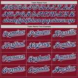Custom Crimson White-Navy Pinstripe Authentic Split Fashion Baseball Jersey