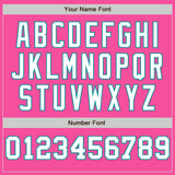 Custom Pink White-Teal Pinstripe Authentic Split Fashion Baseball Jersey