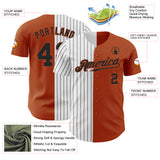 Custom Texas Orange White-Black Pinstripe Authentic Split Fashion Baseball Jersey