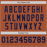 Custom Texas Orange White-Navy Pinstripe Authentic Split Fashion Baseball Jersey
