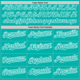 Custom Aqua White-Aqua Pinstripe Authentic Split Fashion Baseball Jersey