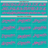 Custom Aqua White-Pink Pinstripe Authentic Split Fashion Baseball Jersey