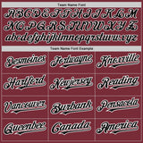 Custom Burgundy White-Black Pinstripe Authentic Split Fashion Baseball Jersey