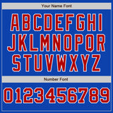 Custom Thunder Blue White-Red Pinstripe Authentic Split Fashion Baseball Jersey