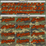 Custom Camo Orange Cream-Black Pinstripe Authentic Split Fashion Salute To Service Baseball Jersey