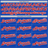 Custom Thunder Blue Red-White Red Pinstripe Authentic Split Fashion Baseball Jersey