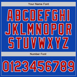 Custom Thunder Blue Red-White Red Pinstripe Authentic Split Fashion Baseball Jersey