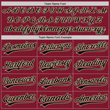 Custom Crimson Black Cream-White Split Ripped Pattern Baseball Pullover Sweatshirt Hoodie