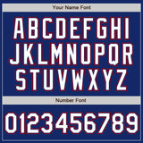 Custom Royal White-Red Split Ripped Pattern Baseball Pullover Sweatshirt Hoodie