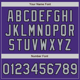 Custom Purple Gray Black-White Pinstripe Split Ripped Pattern Baseball Pullover Sweatshirt Hoodie