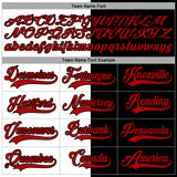 Custom Black Red-White Split Fashion Hockey Lace Neck Jersey