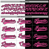 Custom Black Pink-White Split Fashion Hockey Lace Neck Jersey