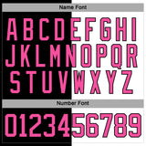 Custom Black Pink-White Split Fashion Hockey Lace Neck Jersey