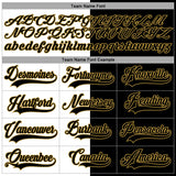 Custom Black Old Gold-White Split Fashion Hockey Lace Neck Jersey