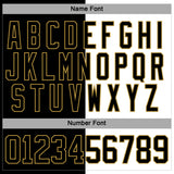 Custom Black Old Gold-White Split Fashion Hockey Lace Neck Jersey