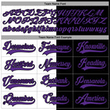Custom Black Purple-White Split Fashion Hockey Lace Neck Jersey