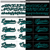 Custom Black Teal-White Split Fashion Hockey Lace Neck Jersey