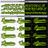 Custom Black Neon Green-White Split Fashion Hockey Lace Neck Jersey