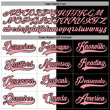 Custom Black Medium Pink-White Split Fashion Hockey Lace Neck Jersey