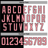 Custom Black Medium Pink-White Split Fashion Hockey Lace Neck Jersey