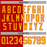 Custom Red Gold-White Split Fashion Hockey Lace Neck Jersey