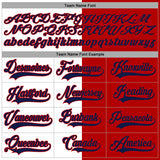 Custom Red Navy-White Split Fashion Hockey Lace Neck Jersey