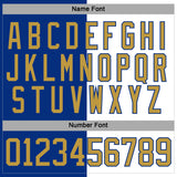 Custom Royal Old Gold-White Split Fashion Hockey Lace Neck Jersey