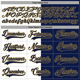 Custom Navy Old Gold-White Split Fashion Hockey Lace Neck Jersey