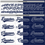 Custom Navy Gray-White Split Fashion Hockey Lace Neck Jersey