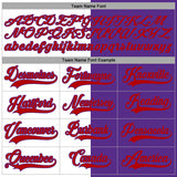 Custom Purple Red-White Split Fashion Hockey Lace Neck Jersey