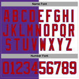 Custom Purple Red-White Split Fashion Hockey Lace Neck Jersey