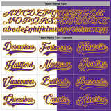 Custom Purple Gold-White Split Fashion Hockey Lace Neck Jersey