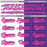 Custom Purple Pink-White Split Fashion Hockey Lace Neck Jersey
