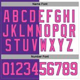 Custom Purple Pink-White Split Fashion Hockey Lace Neck Jersey