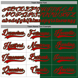 Custom Green Red-White Split Fashion Hockey Lace Neck Jersey