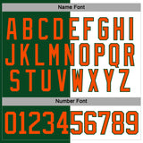 Custom Green Orange-White Split Fashion Hockey Lace Neck Jersey