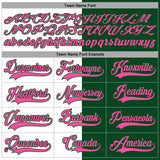 Custom Green Pink-White Split Fashion Hockey Lace Neck Jersey