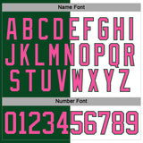 Custom Green Pink-White Split Fashion Hockey Lace Neck Jersey