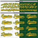 Custom Green Gold-White Split Fashion Hockey Lace Neck Jersey